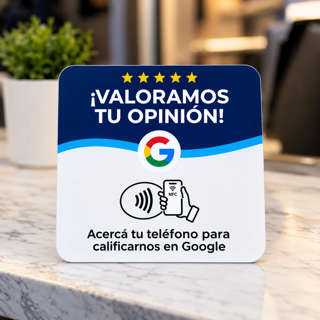 Placa NFC para Reseñas de Google