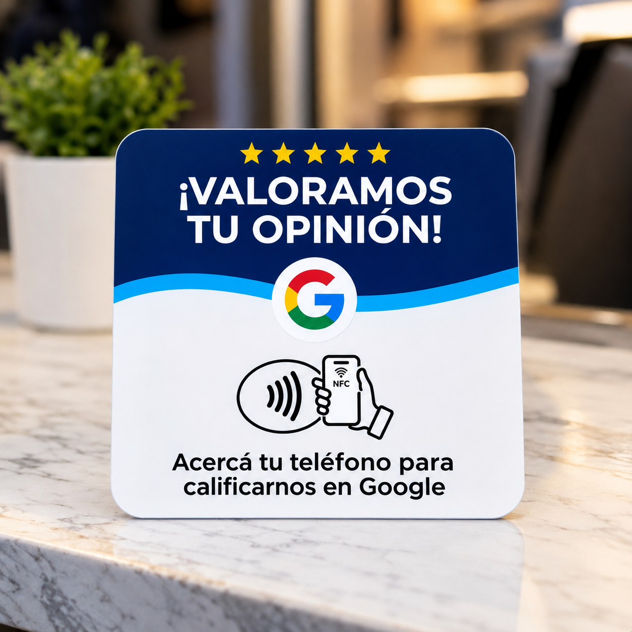 Placa NFC para Reseñas de Google